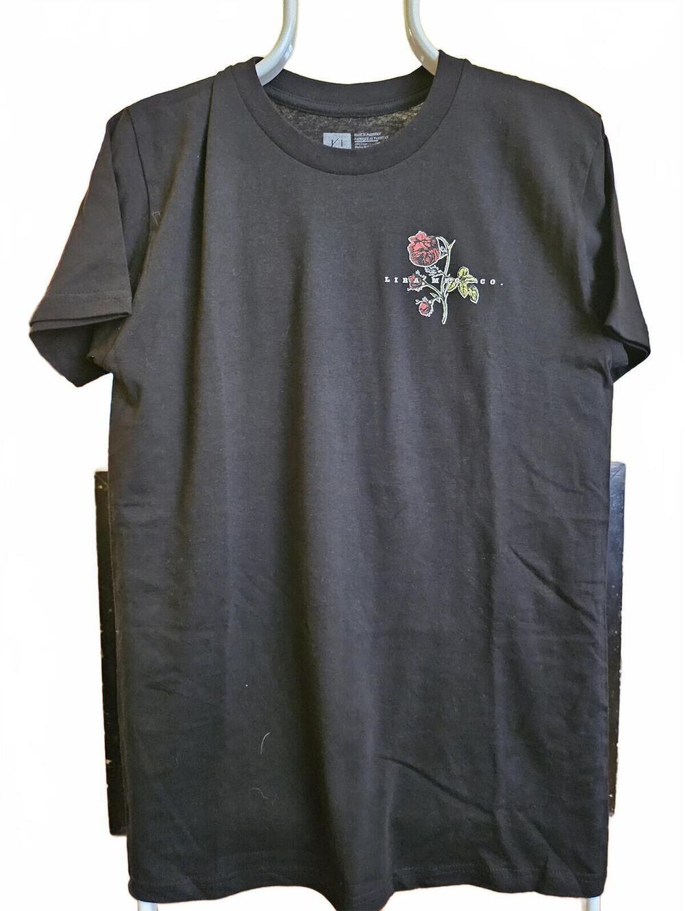 LIRA Rose Graphics BLACK T-Shirt - Men's Sz M - NWOT